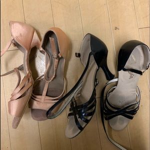 black and gold 6.5 Capezio ballroom shoes